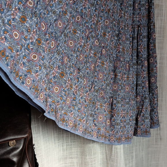 Floral Blue Maxi Skirt - Picture 6 of 9